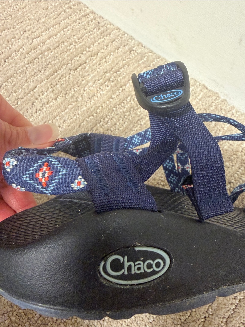 Chaco Blue Patterned Strap Sport Sandals - Picture 2 of 4